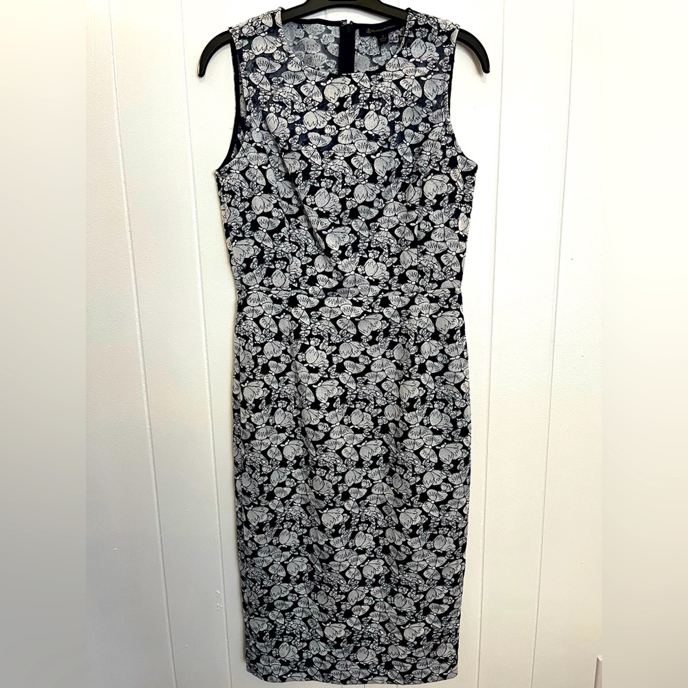 Truly unique, Brooks Brothers fully embroidered butterfly sheath dress. Size 2